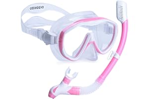 Dizokizo Snorkel Set Adults Snorkel Mask Panoramic View Anti-Leak Anti-Fog Adjustable Straps Diving Mask for Scuba Swimming Diving