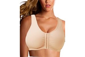 Jengo Post Surgical Bra Front Closure Post Surgery Bra Post Op Front Close Bras Sports Bra Mastectomy Bra Wirefree for Women