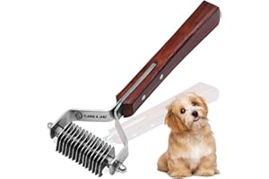 Flamia & Jabz Professional Rake (Dematting Comb) for Undercoat Grooming of Dogs, Cats & Pets (14 Blades)