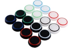 AKORD Pack of 16pcs Thumb Grip Thumbstick Noctilucent Sets for PS2, PS3, PS4, PS5, Xbox 360, Xbox One, Xbox X, Switch Pro Controller