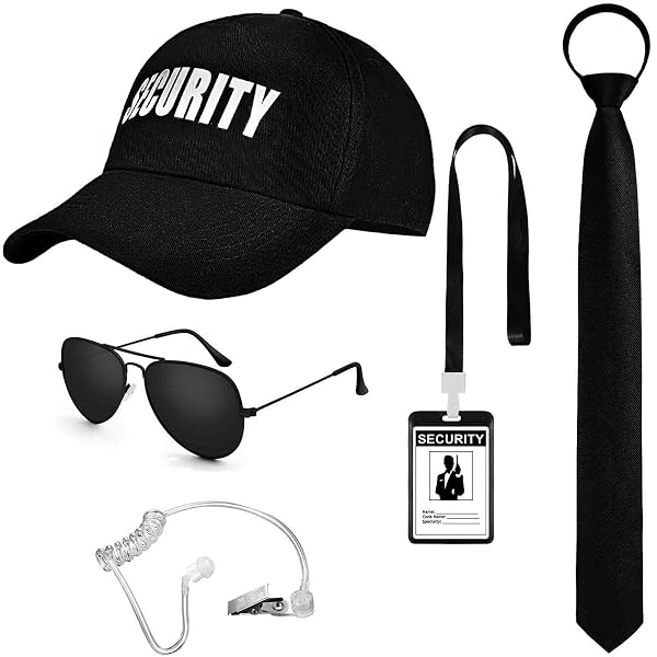 Costume Agent MIB - Lunettes, écouteurs, Badge, Cravate - Cosplay, Déguisement