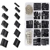 QLOUNI 620PCS 2.54mm Dupont Crimp Pin Conector Pin Header Wire Jumper and Male Female Crimp Pins Kit