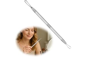 wilcractk Extractor de puntos negros y espinillas con pinzas de acero inoxidable, quita granos y blackhead remover, color plateado, ideal para nariz y cuidado facial diario