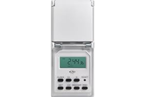 2-Pack ELRO TO3000 Digitale Aussenzeitschaltuhr mit programmierbarem Wochenprogramm | 10 Schaltzeiten pro Tag | Zufallsfunktion | IP44 Wasserdicht | bis zu 3600W