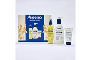 Aveeno Skin Relief Gift Set for Very Dry Skin, Body Oil Spray 200ml + Moisturizing Lotion 300ml + Moisturizing Hand Cream 75ml, Pack of 3