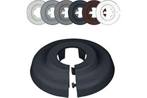 FUX 2 Pieces Radiator Pipe Covers for Pipe diameters 12mm-35mm; Heating Floor Pipe Collars Rings White, Black, Grey, Brown (15mm, Anthracite Grey 9016)
