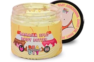 Mallows Beauty - Banana Split Body Butter - Rich, Whipped Ultra‑Nourishing Moisturiser - Body Butter Packed with 'Dessert‑For‑Your‑Skin' Energy
