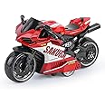 OCDSLYGB Kids PVC Pull-Back Street Machine Model Motorbike - Red, 3 Years +