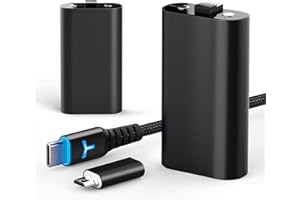XBOX-SB03 Controller-Akku für Xbox One und Xbox Series X|S mit 3 m USB-C-Ladekabel und Micro-USB-Adapter, 6amLifestyle-Akkupacks, Xbox Play and Charge Kit, 2 Stück