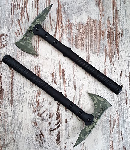 *2 Stück* tactical Kommando Tomahawk CAMO M48 Axt / Beil / Wurfaxt + 12in1 Survival-CARD - 5
