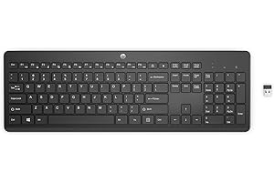 HP 230 Wireless Keyboard, quiet and comfortable keystrokes, Number Pad, QWERTY UK Layout, compatible with Windows PC, Chromebook, Laptop, Mac, Up to 16 Months Battery, USB dongle included