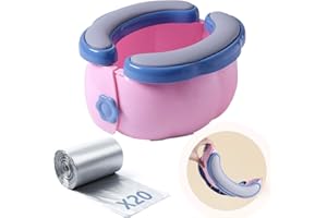 JUVEL Sièges D'apprentissage de la Propreté pour Bébé avec Coussin en PU Housse en Plastique TPR Stable pour Bébés Pratique pour L'entraînement ou le Nettoyage Faciles à Transporter Rose