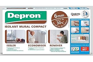 BOSTIK Quelyd Plaques DEPRON Format G6 – Épaisseur 6 mm – Plaque Isolation Thermique – Isolant Murs Intérieurs – Couleur : Blanc – 10 Plaques de 1 m² (100 x 100 cm)