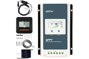 EPEVER MPPT 40A Solar Charge Controller 12V 24V Auto, Solar Charge Regulator Max Input 100V PV Negative Grounded Solar Regulator, with Backlight Display