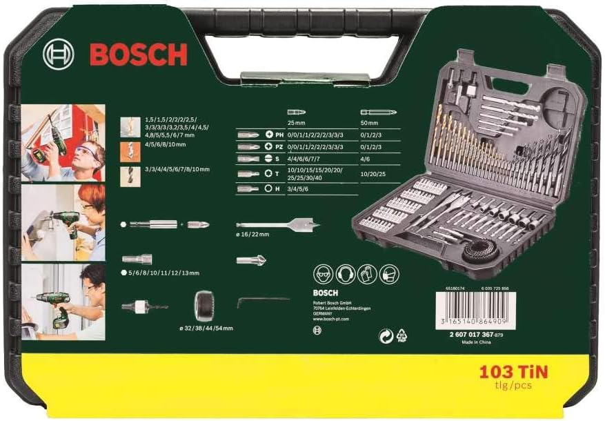 Bosch Professional Accessories 2607017367 Matkap Seti Dahil V-Line Titanium 103-Parça