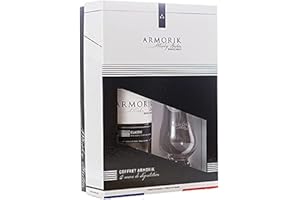 Armorik - Classic Bio - Coffret Spiritueux Whisky Single Malt + 2 Verres - 46% Alc. - France/Bretagne - 70 cl