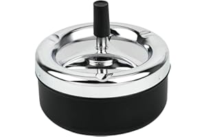 SCSpecial Posacenere rotondo grande Push Down Spinning Portacenere Spinning Portacenere senza fumo, 13 cm