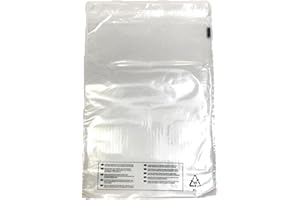 FBA BAGS 100x FBA Approved 1.8mil 45 Micron Poly Bags Self Seal Crystal Clear Extra Large Quality Made in UK Poly Bags with Suffocation Warning in 10 Languages for Amazon Stock Poly (165 x 190mm)