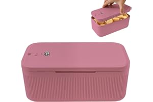 Foppla Small Lockable Storage Box with Combination Lock - BPA-Free Portable Safe for Medication, Cash, Phone Jail, Snacks, Food - Compact Container for Home Fridge, Office, Dorm, Travel (Pink)