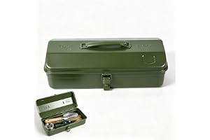 Verktygslåda metall verktygslåda stor storlek 37 × 16 × 12 cm, robust hållbar metallverktygslåda, transportväska med bärhandt