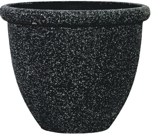 Stone Light SB Series 37cm Cast Stone Round Planter - Aged Black Sandstone (Pack of 6)