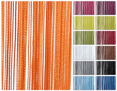 Fadenvorhang Türvorhang 90×250 cm oder 140×250 cm Fadengardine verschiedene uni Farben (140×250 grau) - 2
