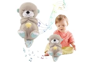 HYDTQCL Schlummer Otter, Schlummer Otter mit Herzschlag, Schlummer Koala Kuscheltier, Schlummer Otter Kuscheltier mit Atembewegung und Musik, Babyparty und Neugeborenengeschenk (Otter)