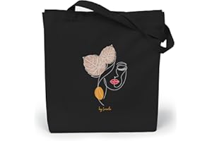 Loxato Tote Bag Noir - Sac en Tissu Noir 35 x 42 x 8 cm - Cabas Femme Tissu - Tote Bag Coton 100% - Sac Fourre Tout Femme en Toile - Tod Bag Noir - Sac Toile Femme - Top Bag Noir - Sac Tissu Femme