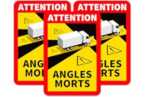 IberNorma Pack carteles adhesivos Attention Angles morts para camión Homologado 25x17cm Señal ángulos muertos Pegatina de alta adherencia con protección UV para camiones (3 unidades)