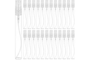 BENECREAT 25 Pack 10ml Botella Cristal de Spray Transparente Vacía de Aerosol de Niebla Botella Rellenable Conveniente para Aceites Esenciales, Productos de Belleza Orgánicos