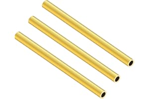LAVMHAB Rund Messingrohr 7mm OD/Außendurchmesser x 1,0mm Wandstärke, 200mm Länge, Nahtlos Rundrohr aus Messing, runde Messing Rohre für Bastelarbeiten (3 Stück)