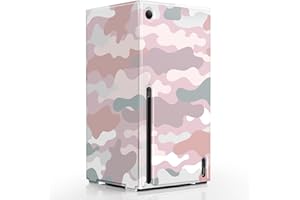 WOLIBEAR Magnetische Smart Wraps für Xbox Series X Konsole, Vollschutz Schutzhülle für Xbox Series X Zubehör mit Premium PU Leder und weichem Innenfutter - Pink Camo, XSX46MP-US
