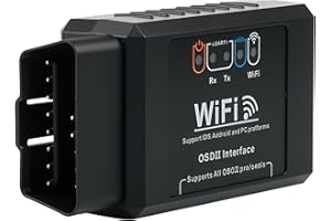 Solryn OBDII WiFi Coche Inalámbrico Código Lector Escáner Herramienta, Scanner OBDII Máquina Diagnosis Inalámbrico, Código Diagnosis Multimarca para Android iOS Windows