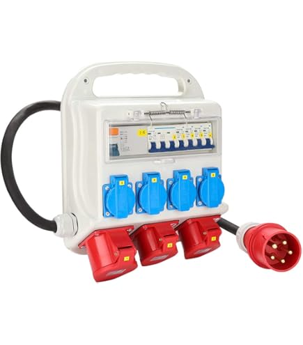VOTHA® Wandverdeler - bedraad WÜRZBURG met FI-schakelaar stopcontact 230 V~ 4, CEE 16 A