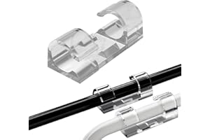 BAOWUABJ Self Adhesive Cable Tidy Wire Clips, 60 Pcs Cable Management Wall Cable Clips, Strong Viscous Transparent Cable Organizers for Home, Office, Car, Decoration Hanging, Fairy Light(4*1.5*1.5cm)