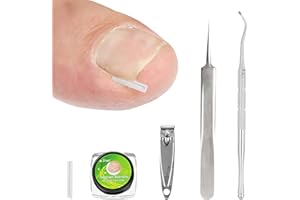‎EACHPT EACHPT Eingewachsener Zehennagel Set,Ingrown Zehennagel Korrektur Behandlungsset,Eingewachsene Zehennägel mit 50 Stück C-förmige Füllpolsterung für eingewachsene Nägel 3 Edelstahl-Pediküre-Werkzeuge