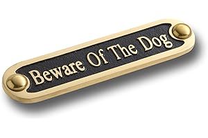 The Metal Foundry Beware Of The Dog Metal Door Sign. Traditional Style Home Decor Accessories Door Or Wall Brass Plaque. Handmade In England.