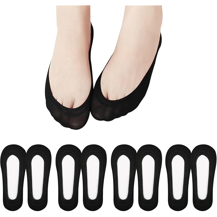 6 Paires Demi-Chaussettes Invisibles Femme Avec Coussinets Antidérapants - Pour Talons Hauts & Ballerines - 2