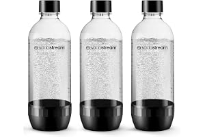 Sodastream - 3x 1L Classic Flaska, Diskmaskinssäker, Svart | Kompatibel med följande kolsyremaskiner: Enso, Art, Terra, E-Terra, Gaia