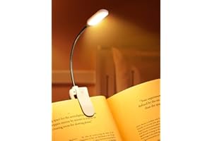 SNOILITE Book Light Clip on Book Reading Light with 9 Eye-Caring Lighting Modes, 80 Hours Runtime Rechargeable Book Light, 39g Lightweight & Small Reading Lights for Books in Bed