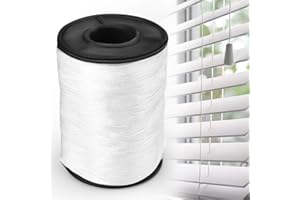 DTYGUIXE Cuerda de Persiana Blanca de 1 mm Rollo de Cordón para Estores de 150 Yardas Cuerda para Persianas Venecianas Universal Cordón para Ventilador de Techo Recambios para Estores de Cordón