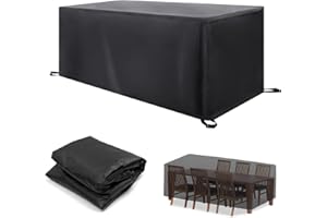 HYFBH Pokrowce na meble ogrodowe, 250 x 180 x 70 cm (dł. x szer. x wys.), wodoodporne, 420D, Oxford, na zewnątrz, patio, prostokątny pokrowiec wiatroszczelny i odporny na promieniowanie UV, na krzesło