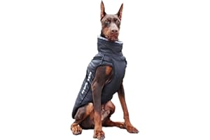 Vivi Bear Manteau de Chien, Manteau de Grand Chien résistant au Vent et à l'eau, Protecteur de Cou en Polaire, vêtements de Sport pour Chiens de Taille Moyenne à Grande.