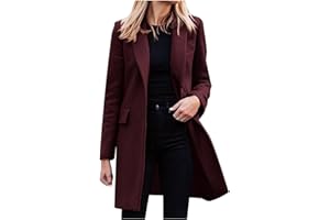 HAOLEI Blazer Femme ÉLéGant à Manches Longues Slim Fit Un Bouton OL Bureau Affaires Veste Chic De Costume Devant Ouvert Long Manteau Cardigan Blouson Jacket