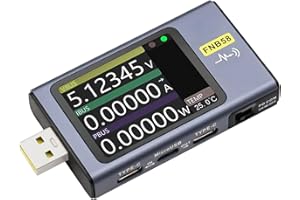 ARCELI FNB58 USB-Tester, Digitales Voltmeter, Amperemeter, Kapazitäts- und Welligkeitsmessung mit Bluetooth, Auslöser, Schnellladungserkennung 4–28 V Überwachungsspannung
