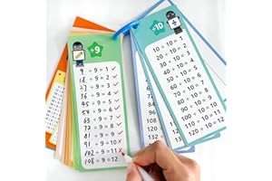 ZYJBD Division Lernkarten Set mit 15 Karten und 2 abwischbaren Stiften，Einmaleins Lernhilfe, Spaßiges Division Lernen,Tragbare Lernhilfe zur Einschulung,Mathematik Lernspiel für Zuhause und Schule