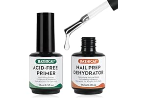 BUTBU Natural Nail Prep Odwodniony i bezkwasowy podkład do paznokca, 2 szt. Zestaw podkładów do UV lakierów, 15 ml Prep and Primer, półtrwały lakier