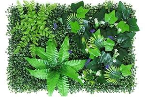 PUUPAA Pannelli da parete per piante artificiali, 40 x 60 cm, pannelli di bosso artificiale, siepi artificiali, siepi verdi, recinzione per la privacy, recinzione da parete, decorazione per casa, giardino,