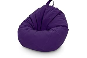 Trintion Bean Bag Chair Cover 80x90cm Storage Soft Toy No Filling Lazy Sofa Beanbag Stuffed Animal Chair Cover for Adult Kid Storage Stuffed Animal Soft Toy (Purple)
