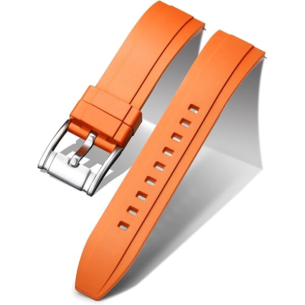 QUARKZMAN Cinturino Orologio 20 Mm In Silicone Morbido Con Sgancio Rapido - Giallo, Acciaio Inox